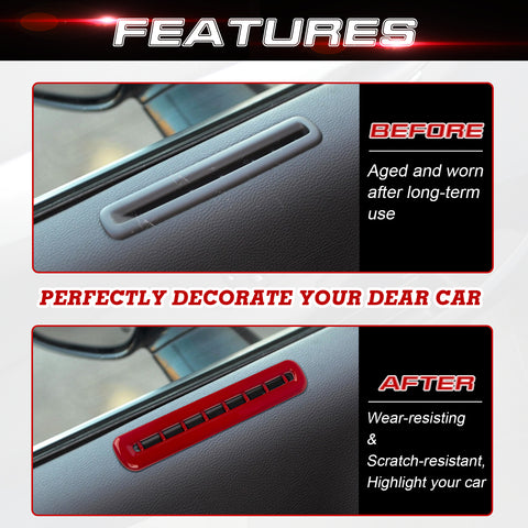 Door AC Outlet Vent Cover Trim Compatible with Dodge Challenger 2015-up Interior Accessories Decoration 2Pcs/Set