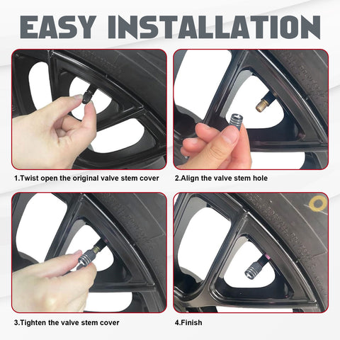 Xotic Tech Tire Valve Stem Caps 4 Pack Anodized Aluminum Tire Valve Cap Set, Corrosion Resistant Air Leakproof Universal Stem Covers for Cars Trucks Motorcycles SUVs and Bikes (Middle Finger)