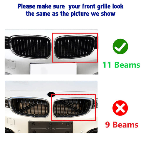 Tri-Colored Front Kidney Grille Strips Clip Cover For BMW 3 Series GT 2013-2020