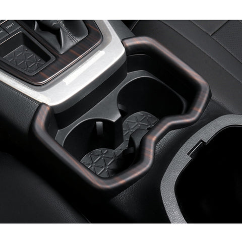 For Toyota RAV4 2019-2024 Wood Grain Water Cup Holder Frame Cover Trim 1X