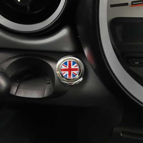 x xotic tech Red/Blue UK Union Jack Car Engine Push Start Stop Button Cap Cover Decoration Compatible with Mini Cooper 2nd Gen R55 R56 R57 R58 R59 R60 R61 Accessories