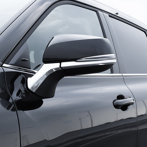 x xotic tech Carbon Fiber Style Rearview Mirror Side Strip Molding Cover Trim Compatible with Toyota Highlander 2020-up Car Decoration Exterior Accessories 4Pcs/Set