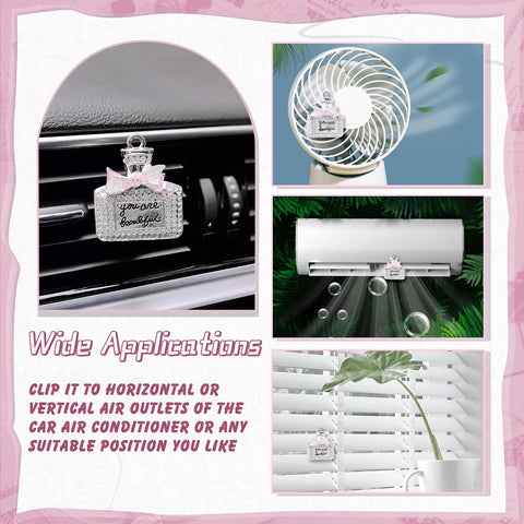Bling Car Air Fresheners Rhinestone Diffuser Vent Clips Decor Universal Fit