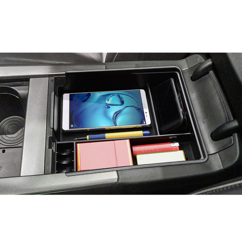 Center Console Armrest Box Secondary Storage Coin Holder Tray Organizer w/Red Anti-Dust Mats, Compatible with Hyundai Palisade 2020-2022