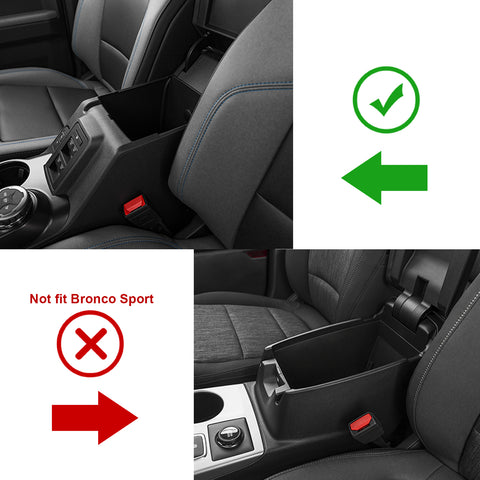 Center Console Organizer, Compatible with Ford Bronco 2021 2022 2023 2024 2/4-Door, Armrest Secondary Storage Box Insert Lower Tray Accessories (Not for Bronco Sport)