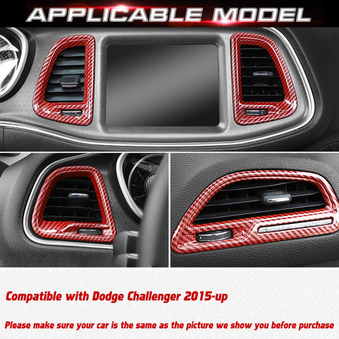 4X Center Console Air Conditioner Outlet Vent Cover Trim for Challenger 2015-up