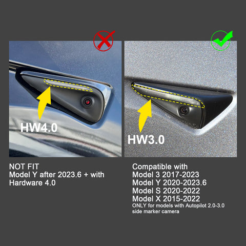 for Tesla Model 3 X S Autopilot Side Marker Turn Signal Cover Trim ABS, Turn Signal Indicator Side Marker Camera Cap Cover