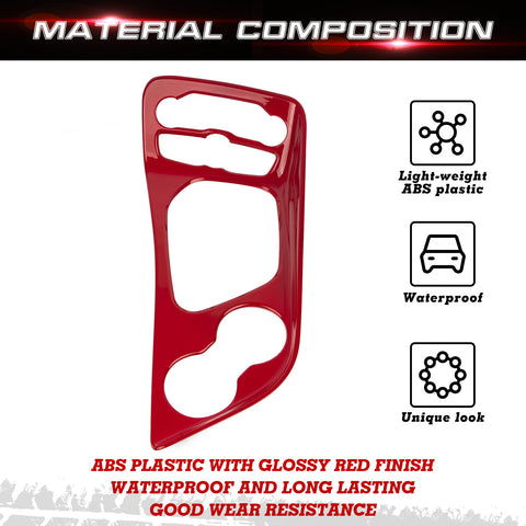 Car ABS Gear Shift Box Cover Frame Decor Overlay For Dodge Challenger 2015-up