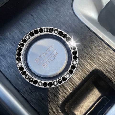 Crystal Rhinestone Car Engine Start Stop Button Bling Ring Cover Accessories