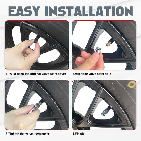 Xotic Tech Tire Valve Stem Caps 4 Pack Anodized Aluminum Tire Valve Cap Set, Corrosion Resistant Air Leakproof Universal Stem Covers for Cars Trucks Motorcycles SUVs and Bikes (Skull Middle Finger)