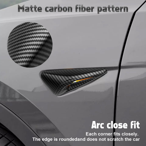 Turn Signal Side Camera Full Protection Cover HW4.0 Compatible with Tesla Model 3 2024/ Model Y 2023.7-2024, 2Pcs Side Marker Indicator Cap Decoration Accessories