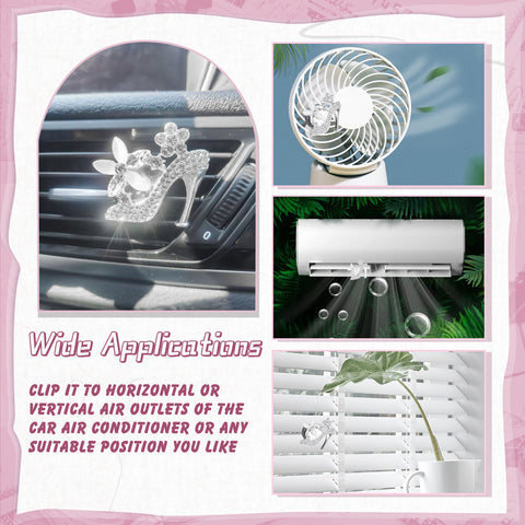 Bling Car Air Fresheners Rhinestone Diffuser Vent Clips Decor Universal Fit