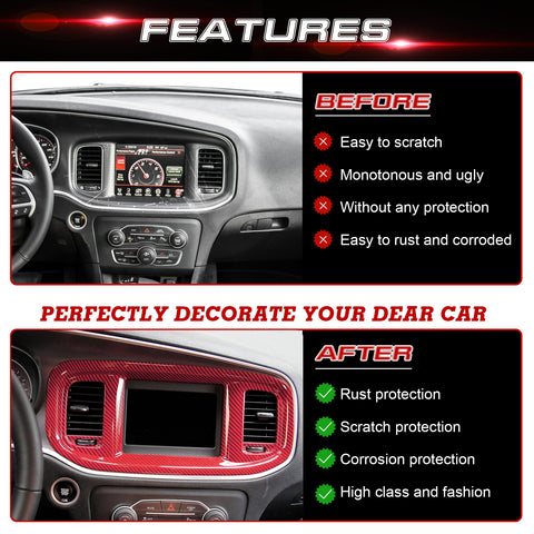 Dash Navigation Screen Air Vent Outlet Molding Cover For Dodge Charger 2015-23