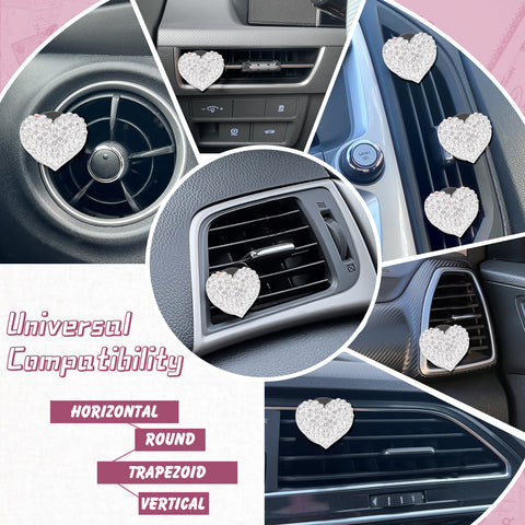 Bling Car Air Fresheners Rhinestone Diffuser Vent Clips Decor Universal Fit