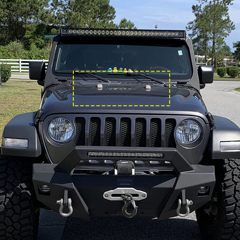 x xotic tech Front Engine Hood Hinge Cover Trim Decoration Exterior Accessories Compatible with Jeep Wrangler JL JLU 2018-up & Gladiator JT Truck 2/4 Door 2020-up (2Pcs)