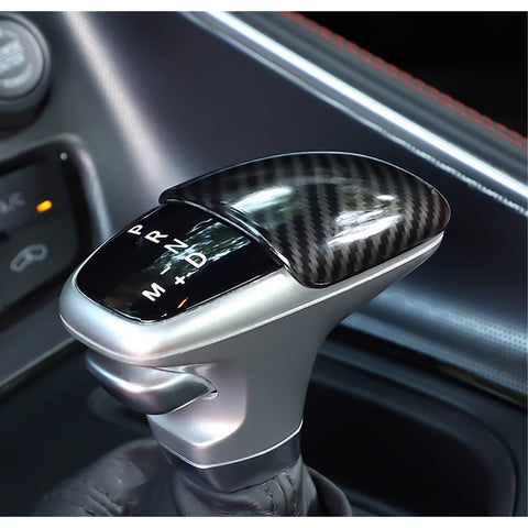 Gear Shift Knob Cover Trim, Carbon Fiber Pattern, Compatible with Dodge Challenger Charger 2015-2023