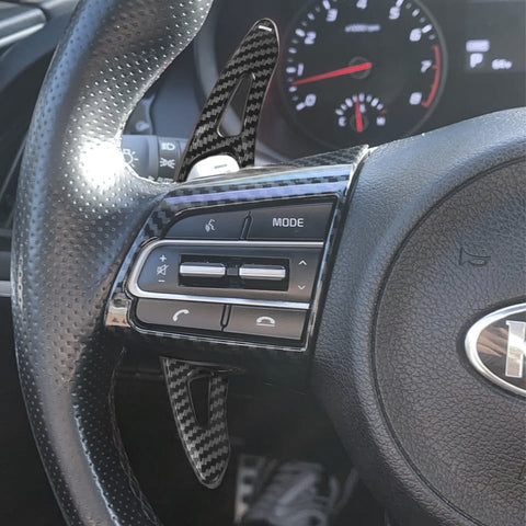 Carbon Fiber ABS Steering Wheel Paddle Shifter Extension For Kia Stinger 2018-up