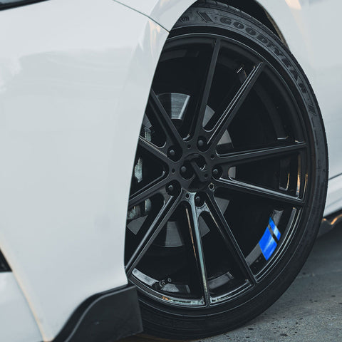 Auto Universal Fit Racing Style 4Pcs Front Hood Fender Double Hash Stripe Stickers + 6Pcs Reflective Wheels Rim Safety Warning Stickers+ 4Pcs Rearview Mirror Slash Mark Decals Set