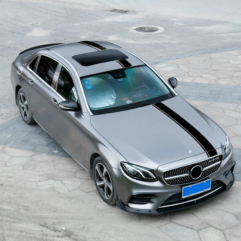 Xotic Tech Left Side Vinyl Car Decal Sporty Stripe Decor Sticker for Mercedes Benz C Class Hood Roof Rear Trunk Black