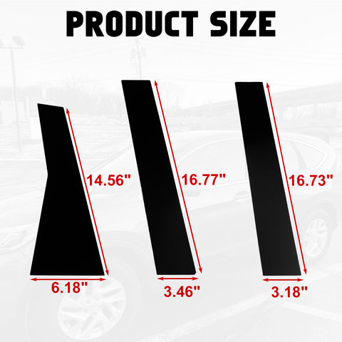x xotic tech Pillar Post Side Door Window Cover Trim Pre-Cut Molding, Compatible with Honda CRV 2017-2022 (Glossy Black)