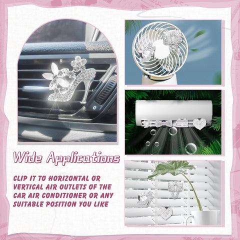Crystal High Heel & Handbag Car Air Fresheners Diffuser Vent Clips Combo Kit