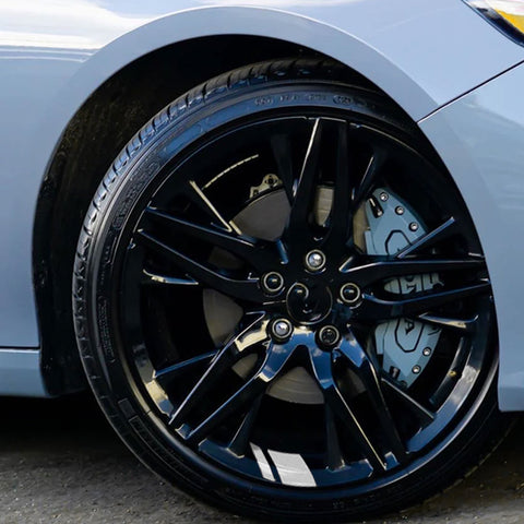 Auto Universal Fit Racing Style 4Pcs Front Hood Fender Double Hash Stripe Stickers + 6Pcs Reflective Wheels Rim Safety Warning Stickers+ 4Pcs Rearview Mirror Slash Mark Decals Set