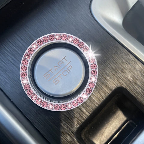 Crystal Rhinestone Car Engine Start Stop Button Bling Ring Cover Accessories