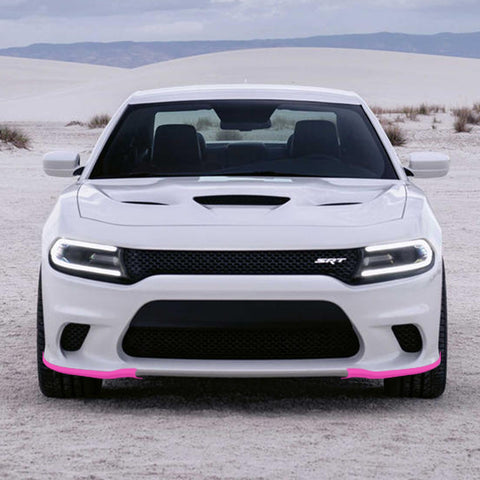 2PCS Exterior Front Bumper Lip Splitter Spoilers Protector Bumper Corner Edge Guard Cover Trim Kit Compatible with Dodge Charger Scat Pack/SRT Models 2015-2023, GT/RT 2019-2023, Pink