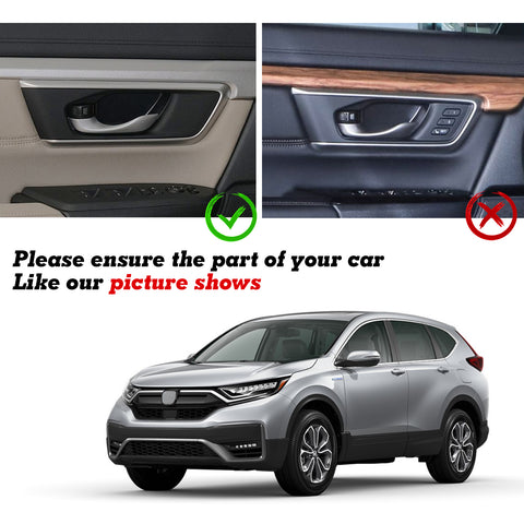 Peach Wood Grain Inner Door Handle Bowl Trim Cover For Honda CR-V 2017-2022