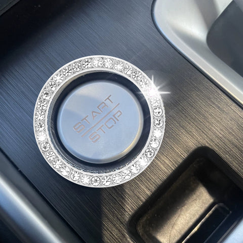 Crystal Rhinestone Car Engine Start Stop Button Bling Ring Cover Accessories