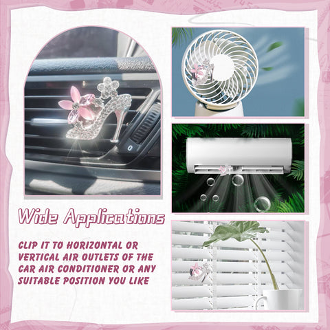 Bling Car Air Fresheners Rhinestone Diffuser Vent Clips Decor Universal Fit