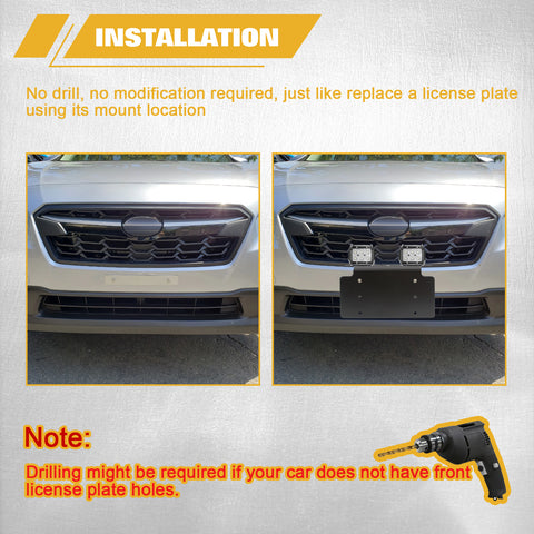 Bolt-on License Plate Mount Bracket Holder Light Bar For Ford F150 Raptor Bronco