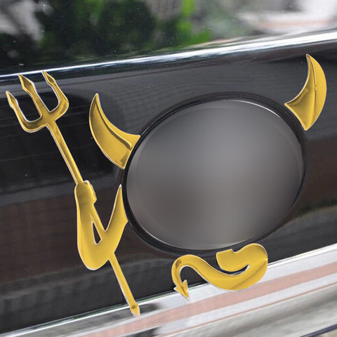 1pc x 3D Silver Chrome Devil Demon Sticker Decal Auto Car Emblem Decal Decoration