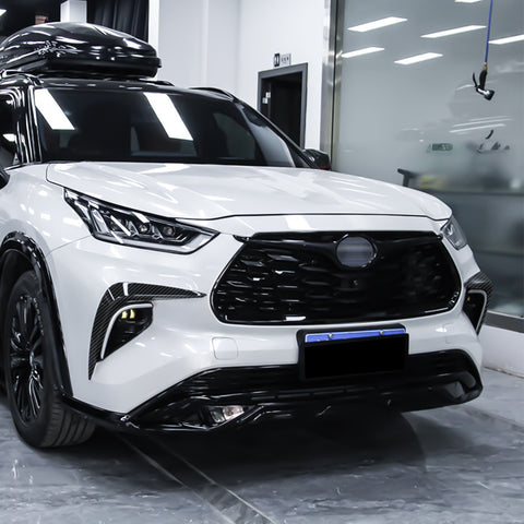 x xotic tech Front Fog Light Cover Trim Eyebrow Spoiler Molding Compatible with Toyota Highlander 2020-up ABS Car Decoration Exterior Accessories, 2Pcs/Set