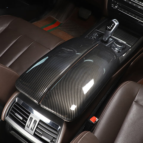 Xotic Tech Carbon Fiber Color Car Interior Center Armrest Box Cover, 2PCS Console Storage Box Protect Armrest Covers Trim Accessories Compatible with BMW X5 F15 F85 2014-2018 X6 F16 F86 2015-2019