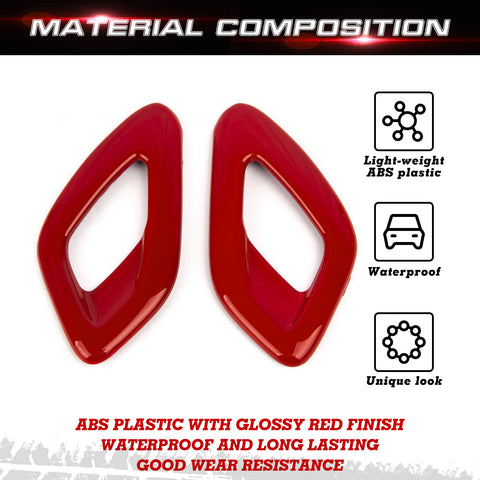 Car Interior Side Door Handle Decor Overlay Cover For Dodge Challenger 2015-up