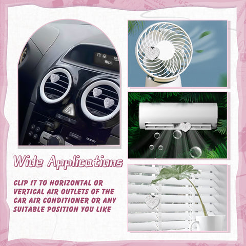 Bling Car Air Fresheners Rhinestone Diffuser Vent Clips Decor Universal Fit