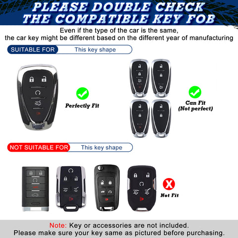 Carbon Fiber Style Smart Key Fob Case Cover w/Chain For Ford Chevy Camaro Malibu