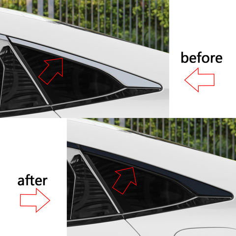 Flash Black Chrome Delete Blackout Window Vinyl Cover For Honda Civic 2016-2021