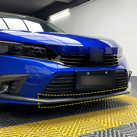 Set Carbon Fiber Style Front Upper Bumper Grille+Lip Cover For Honda Civic 22-up