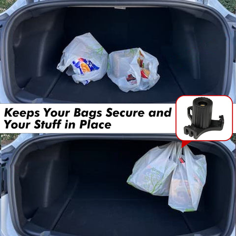 2PCS Aluminum Rear Trunk Tote Grocery Bag HandBag Organizer Holder Strong Load Capacity Hanger Hook Compatible with Tesla Model 3 2017-2024