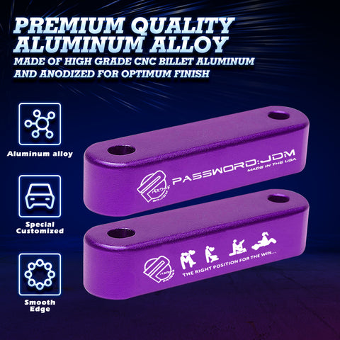 Red / Gold / Blue / Black / Neo / Silver Hood Spacer Riser Kit for Honda Civic Acura Integra, Aluminum Alloy Billet Car Hood Vent Spacer Riser Modification Set