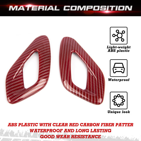 Car Interior Side Door Handle Decor Overlay Cover For Dodge Challenger 2015-up