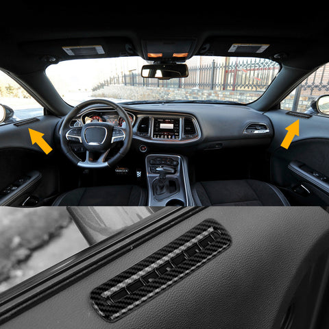 Door AC Outlet Vent Cover Trim Compatible with Dodge Challenger 2015-up Interior Accessories Decoration 2Pcs/Set