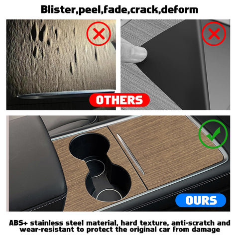 x xotic tech Center Console Wrap Kit, ABS Console Protector Cover Interior Decoration Wrap Compatible with Tesla Model 3 2021-2023 & Model Y 2021-up Accessories