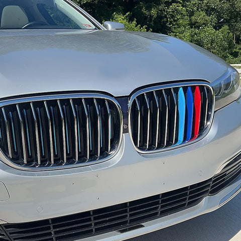 M-Colored Front Center Mesh Grille Insert Trims For BMW 7 Series G11 G12 2016-19
