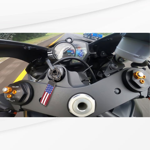 x xotic tech American USA Flag Car Keychain with Zinc Alloy D-Ring 360 Degree Rotatable Anti-Lost Auto Key Chain, Universal Fit for Truck, Ford, Jeep, Men Car Accessories