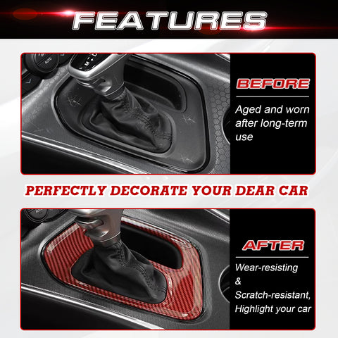 For Dodge Challenger 2015-up Car Interior Gear Shift Media Cover Frame ABS Trim