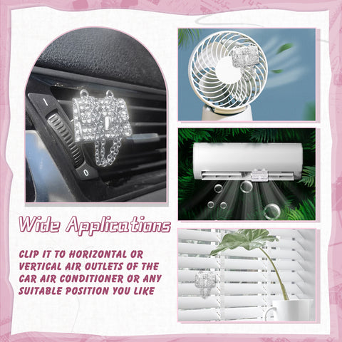Bling Car Air Fresheners Rhinestone Diffuser Vent Clips Decor Universal Fit