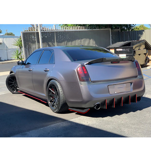 Xotic Tech JDM Rear Bumper Diffuser Valance Spoiler Fin Lip Trim Universal Car Side Fender Skirt Lip Splitter Canard Protector